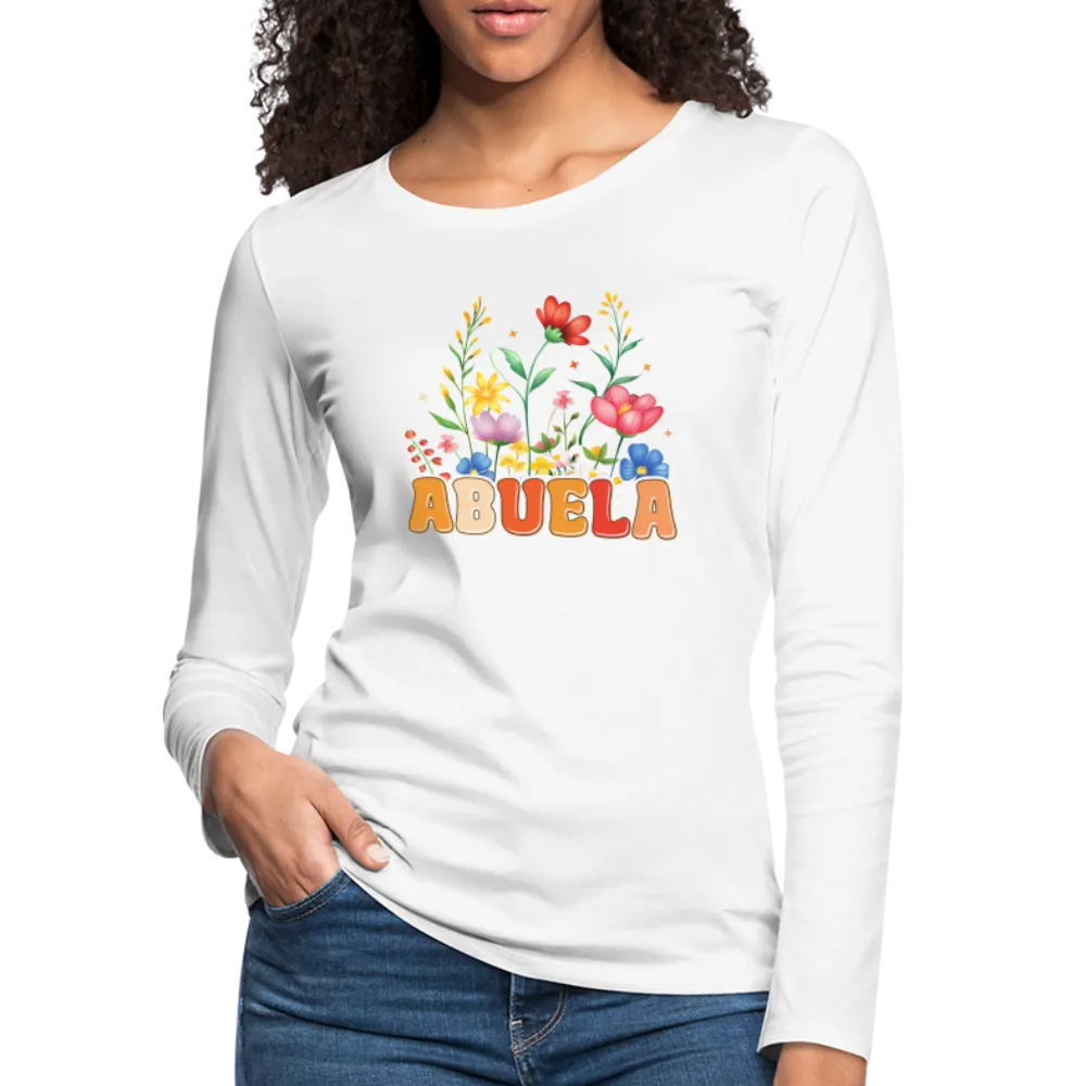 Abuela Premium Long Sleeve T-Shirt with Floral Design