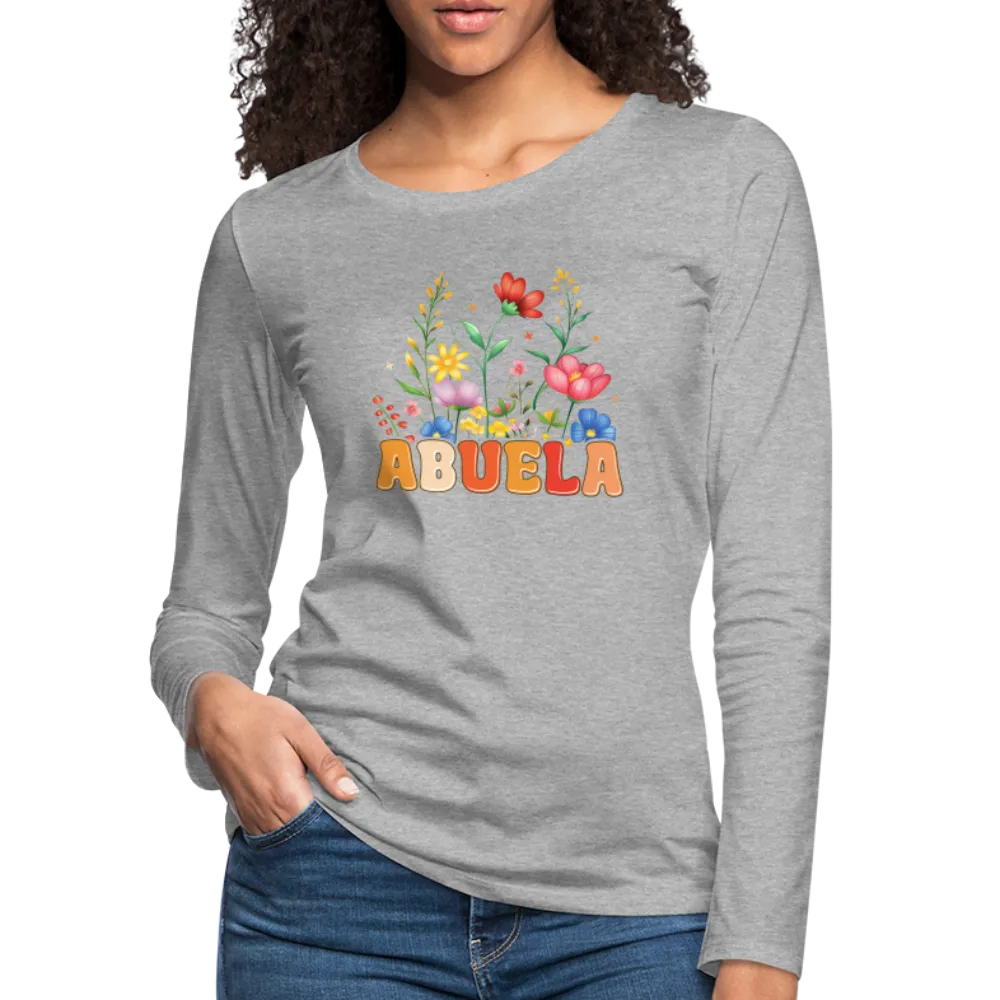 Abuela Premium Long Sleeve T-Shirt with Floral Design