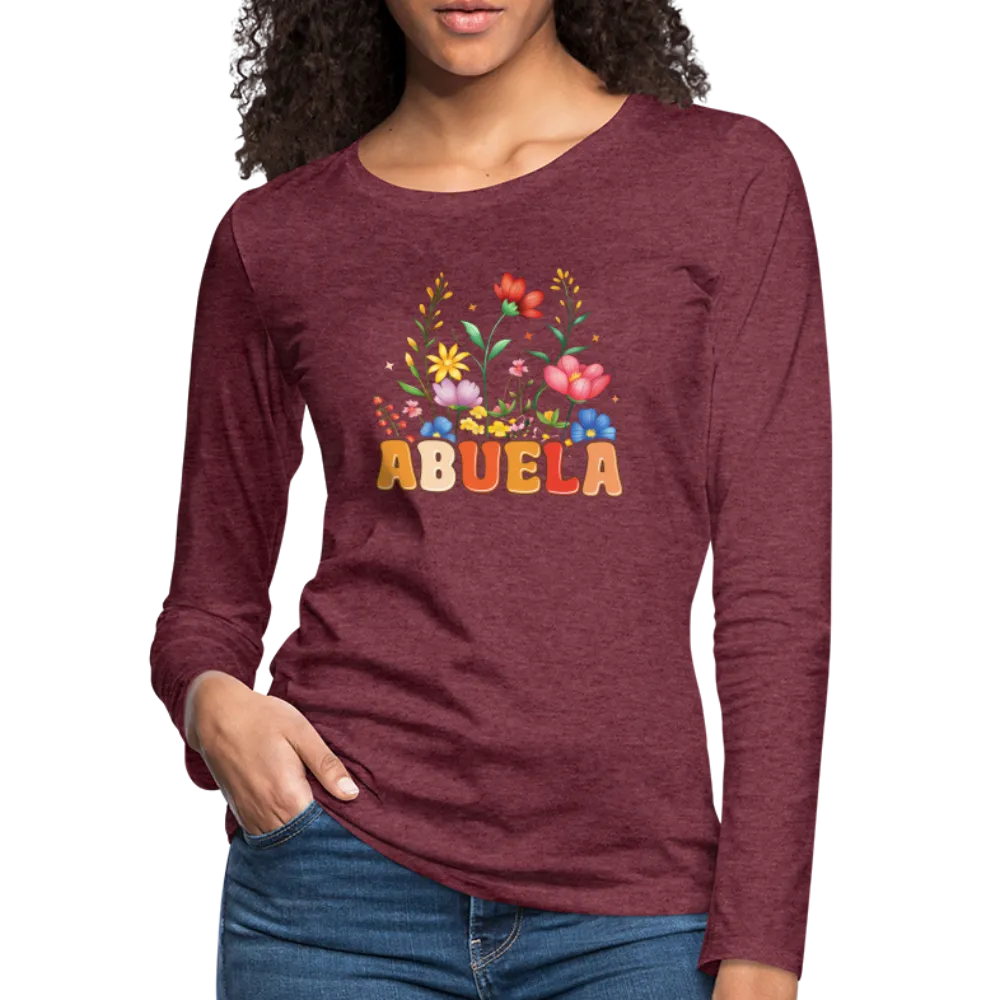Abuela Premium Long Sleeve T-Shirt with Floral Design