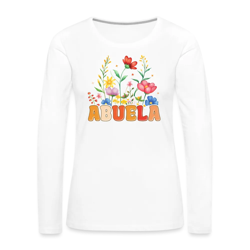 Abuela Premium Long Sleeve T-Shirt with Floral Design