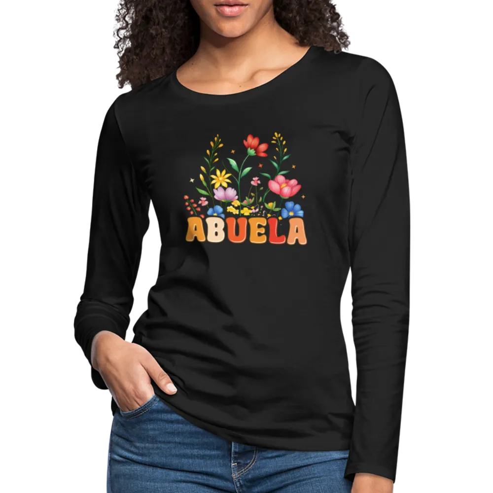 Abuela Premium Long Sleeve T-Shirt with Floral Design