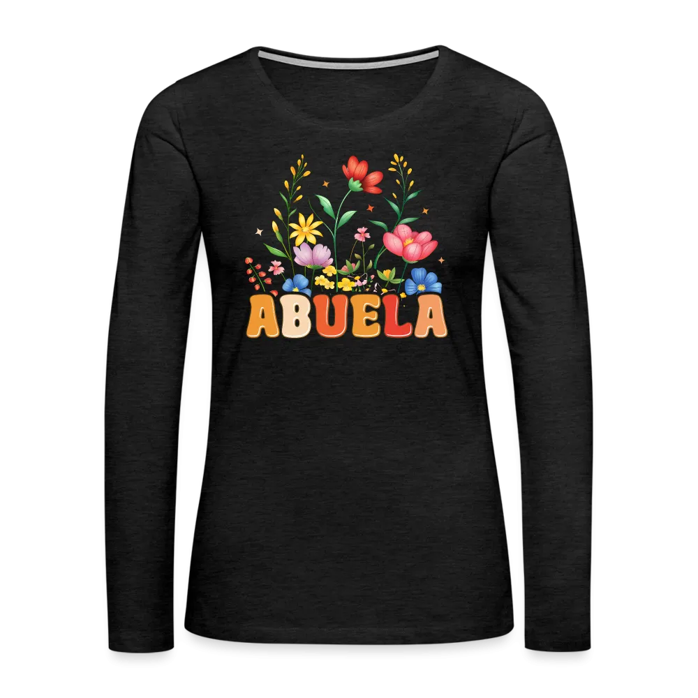 Abuela Premium Long Sleeve T-Shirt with Floral Design