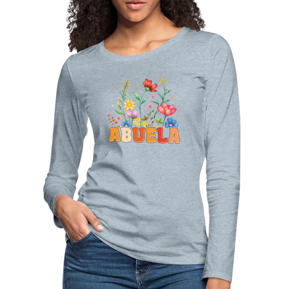 Abuela Premium Long Sleeve T-Shirt with Floral Design