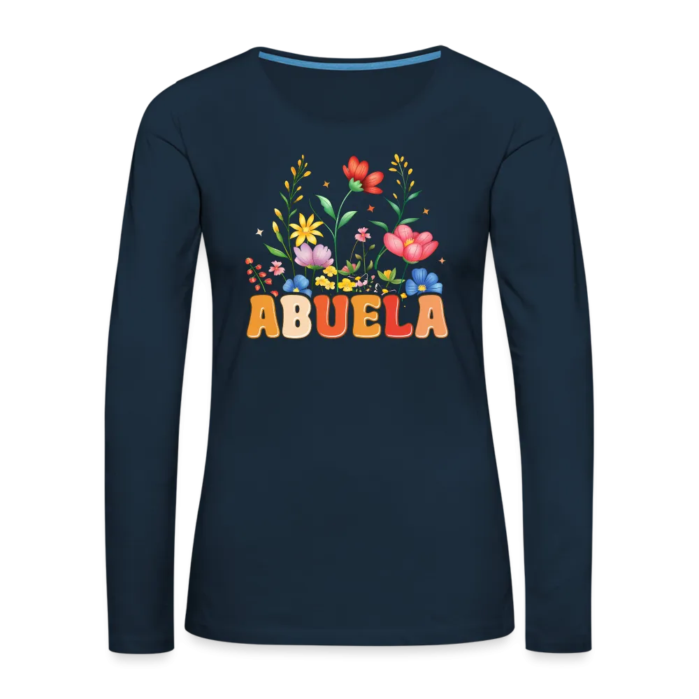 Abuela Premium Long Sleeve T-Shirt with Floral Design