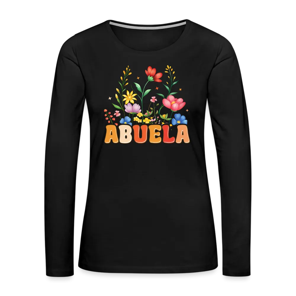 Abuela Premium Long Sleeve T-Shirt with Floral Design