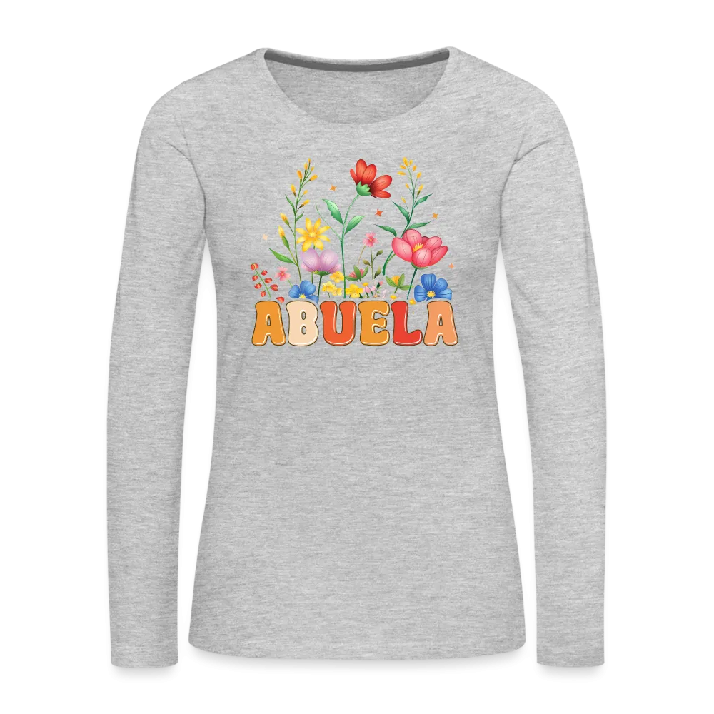 Abuela Premium Long Sleeve T-Shirt with Floral Design