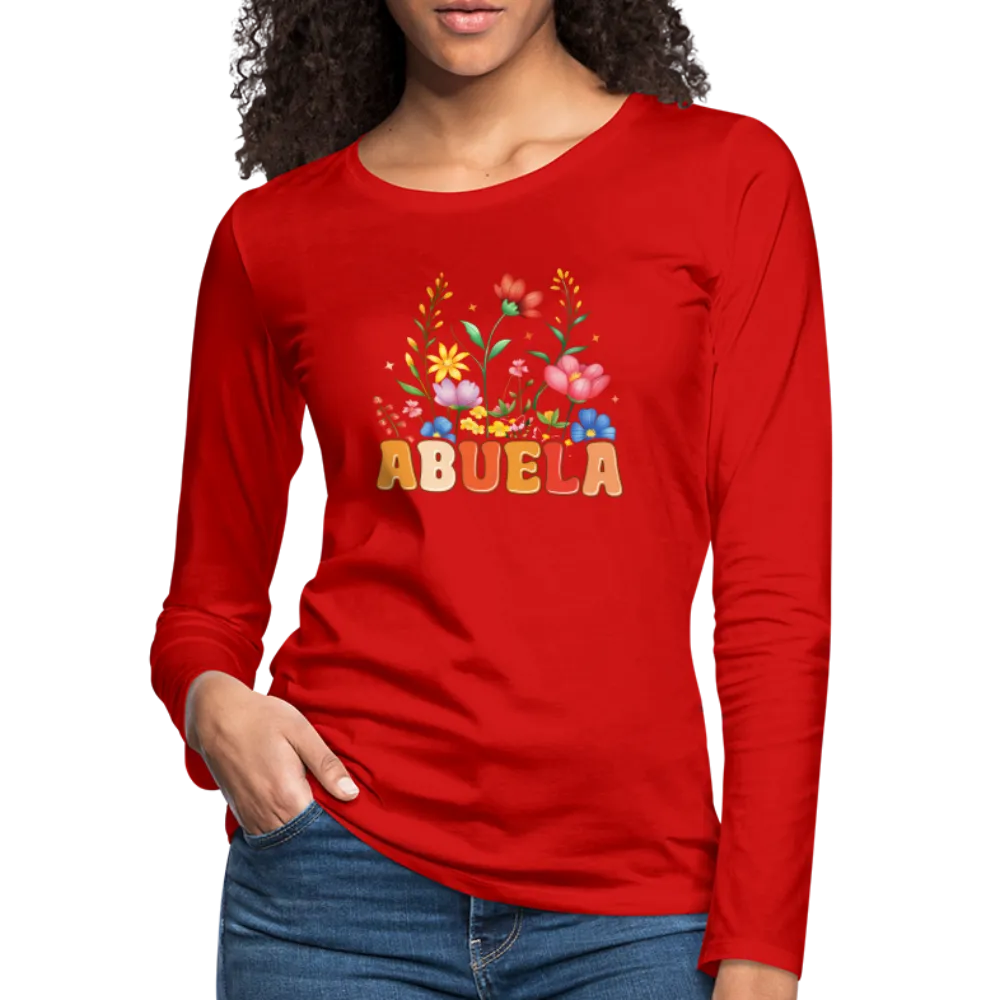 Abuela Premium Long Sleeve T-Shirt with Floral Design