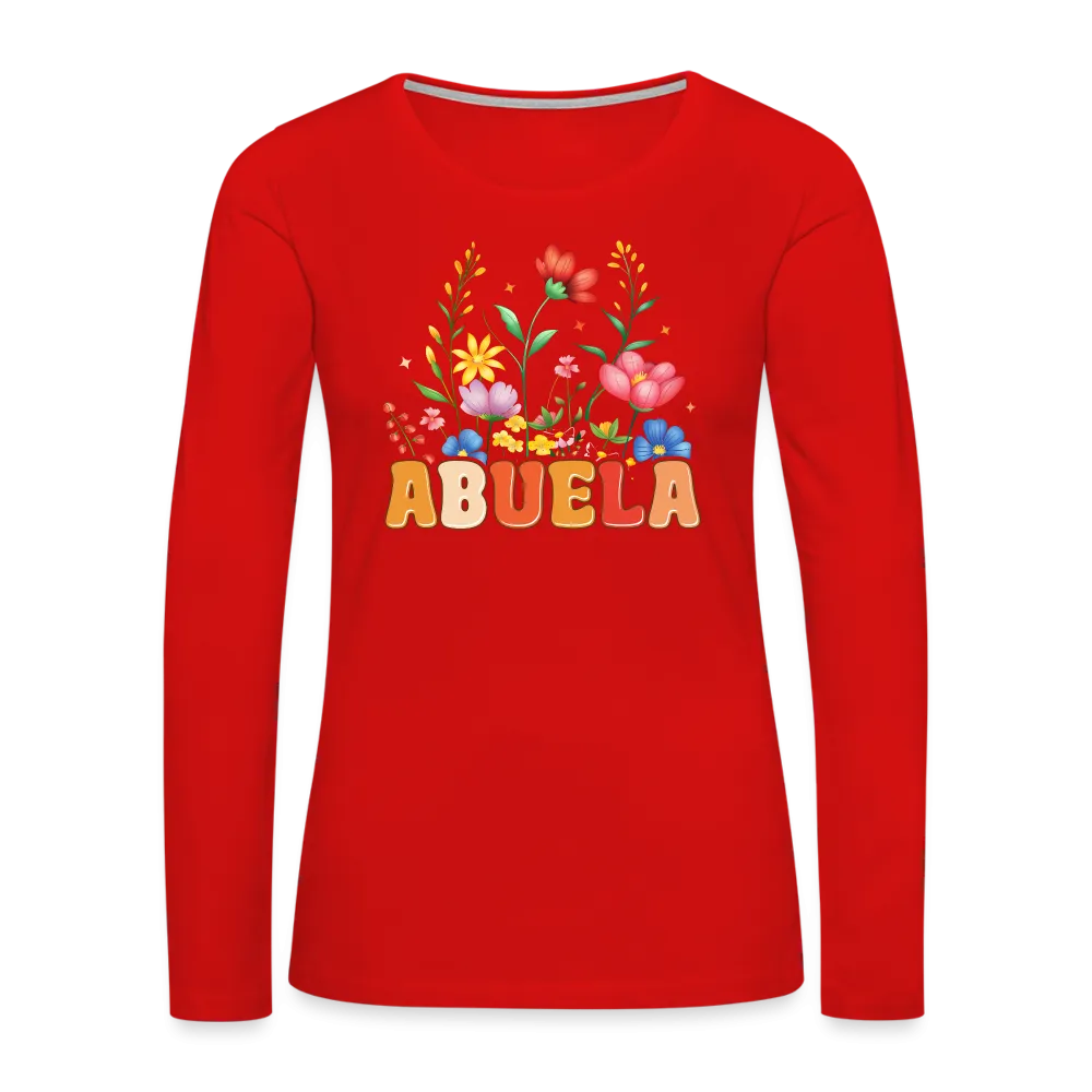 Abuela Premium Long Sleeve T-Shirt with Floral Design