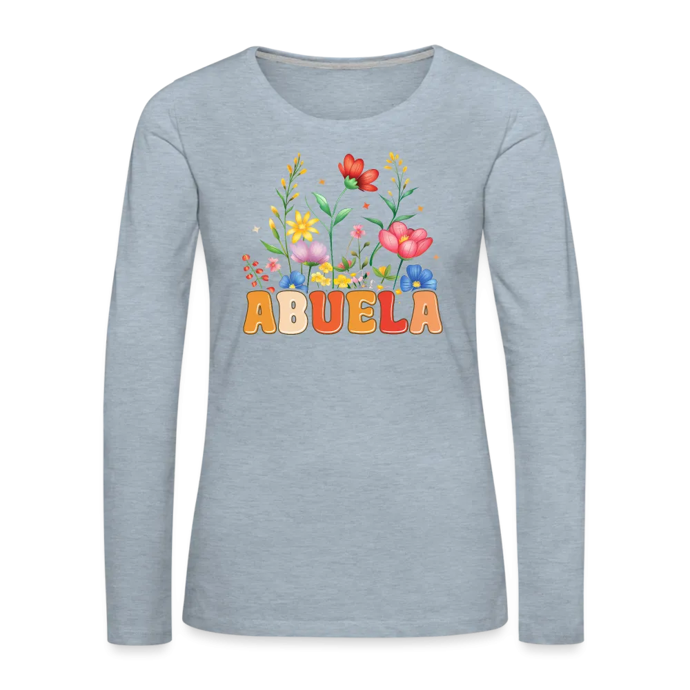 Abuela Premium Long Sleeve T-Shirt with Floral Design