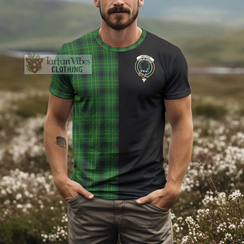 Arthur Highland Tartan T-Shirt with Family Crest and Half Of Me Style