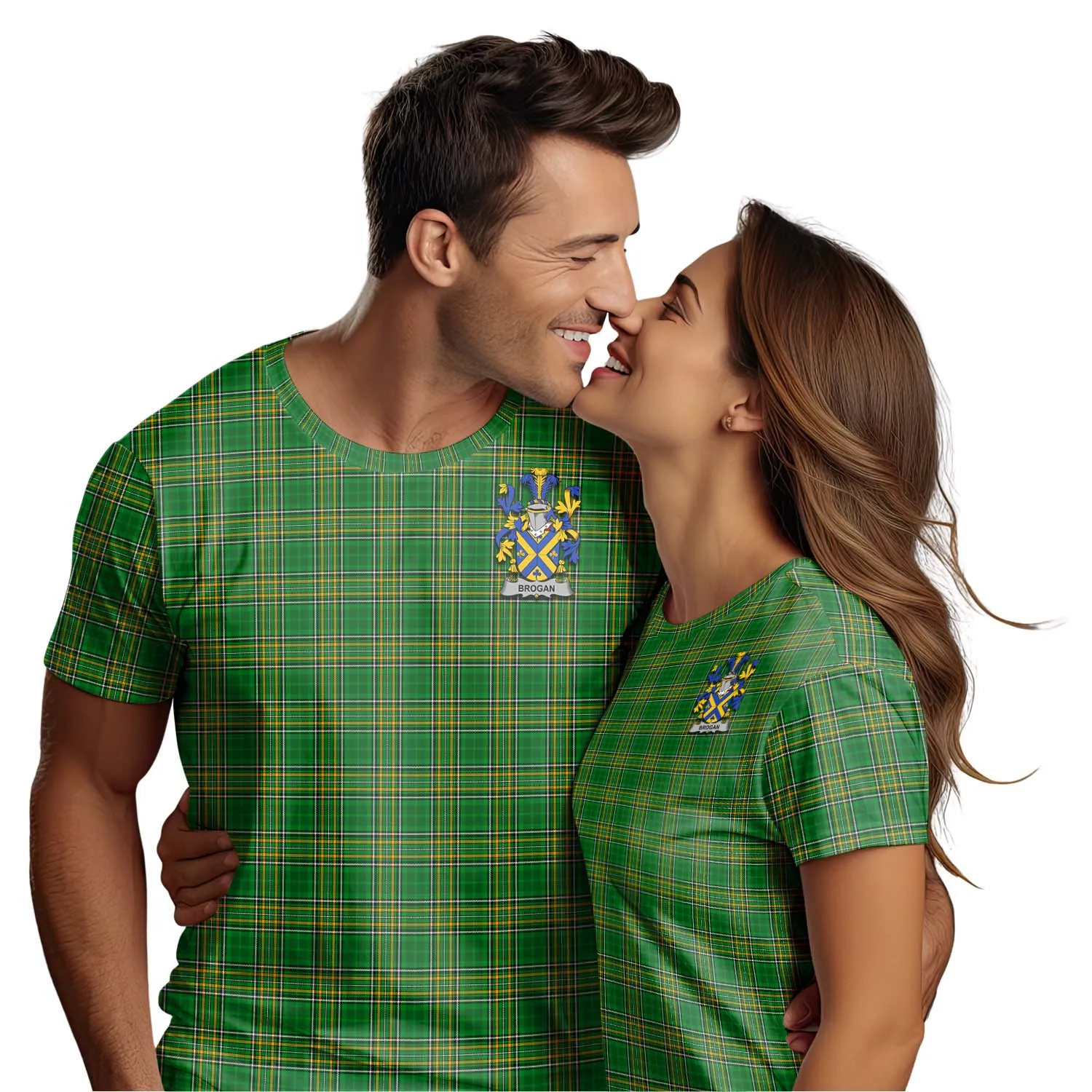 Brogan Irish Clan Tartan T-Shirt with Family Seal
