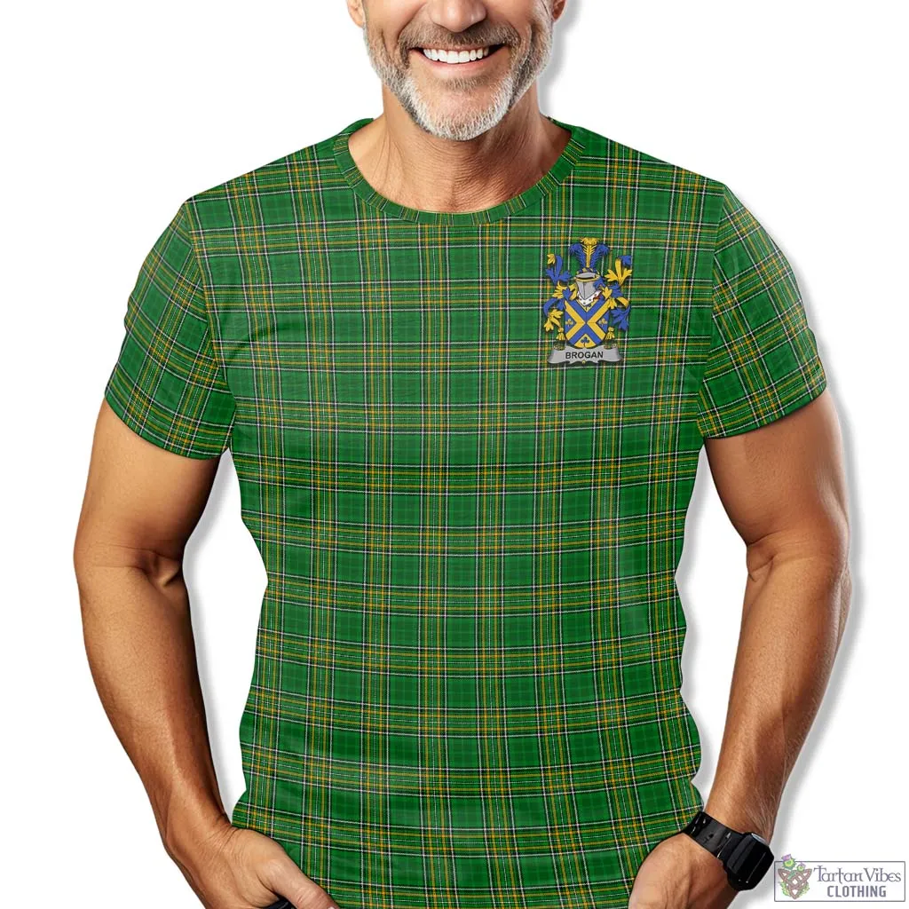 Brogan Irish Clan Tartan T-Shirt with Family Seal