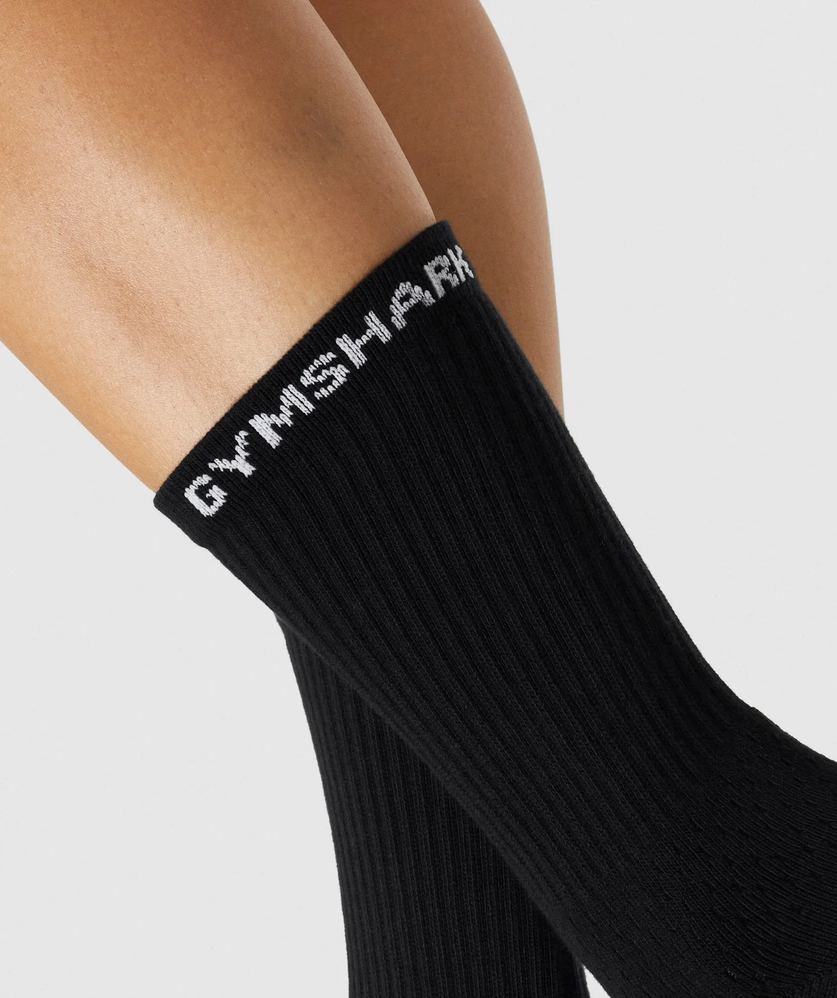 Gymshark Premium Logo Crew Socks 1pk - Black