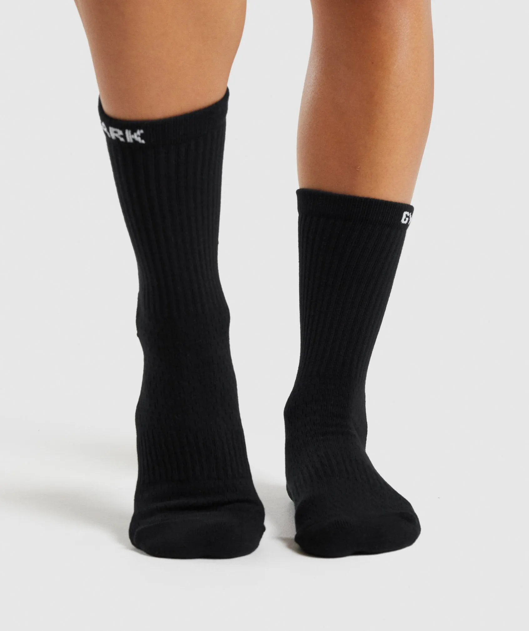 Gymshark Premium Logo Crew Socks 1pk - Black
