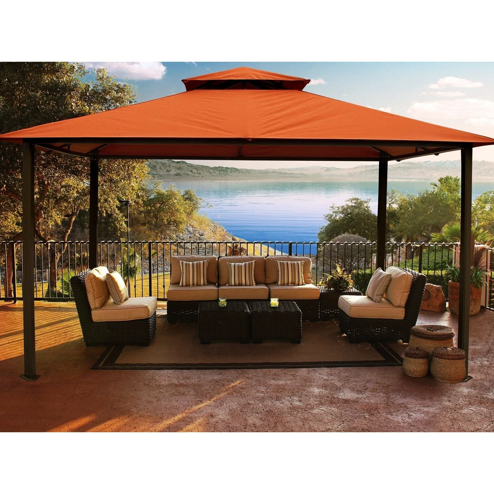 Paragon Outdoor Kingsbury Soft Top Gazebo, Dome-Tex Fabric