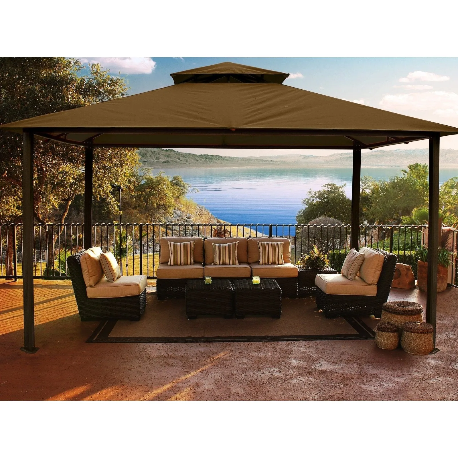 Paragon Outdoor Kingsbury Soft Top Gazebo, Dome-Tex Fabric