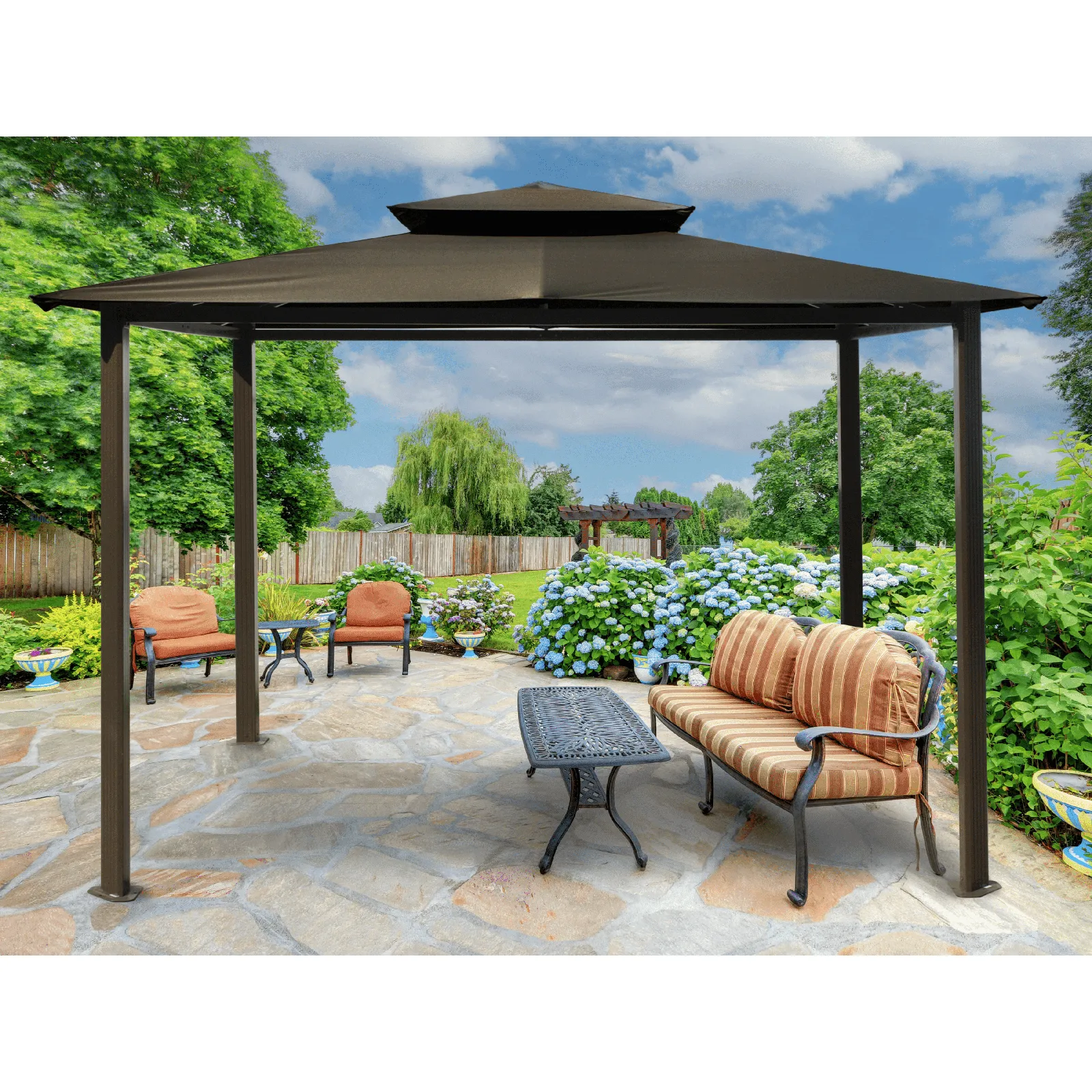 Paragon Outdoor Kingsbury Soft Top Gazebo, Dome-Tex Fabric