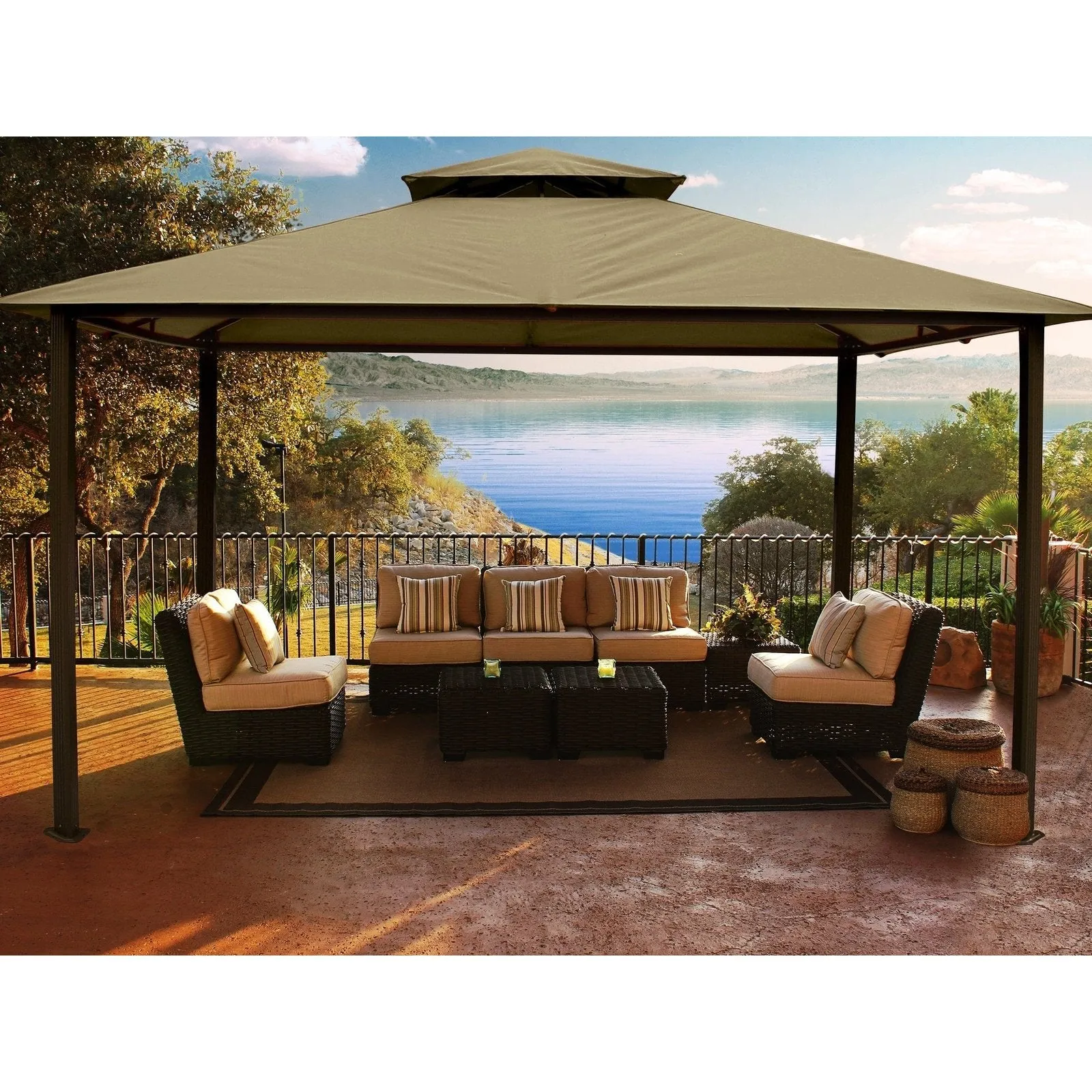 Paragon Outdoor Kingsbury Soft Top Gazebo, Dome-Tex Fabric