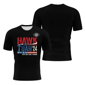 Personalized Hawk Tuah 24 Spit On That Thang American Flag Gift T-Shirt Custom Breathable Tee