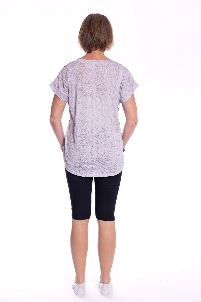 Printed Tee by Café Latte - Putty White Flowers