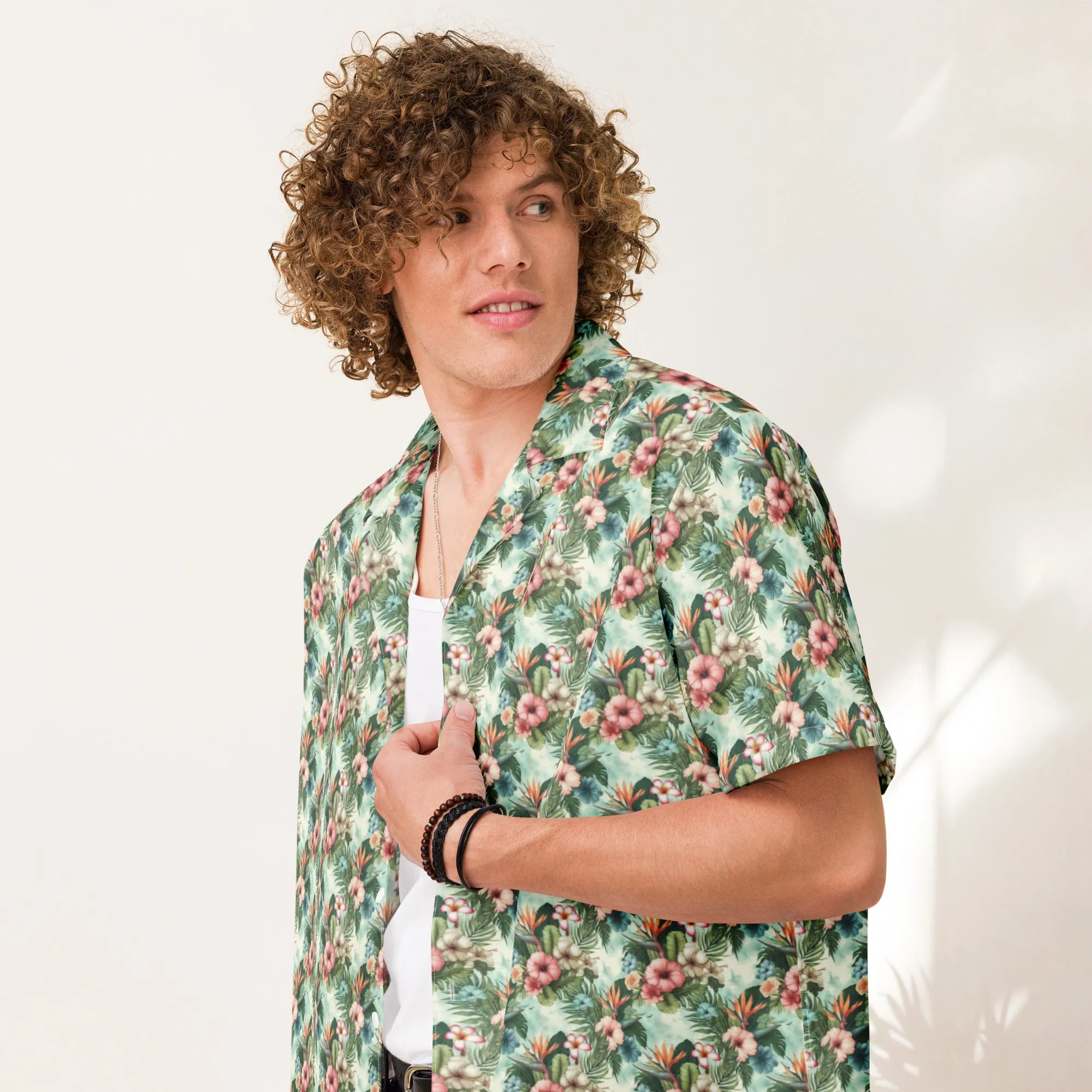 Unisex Button Shirt Floral Escape