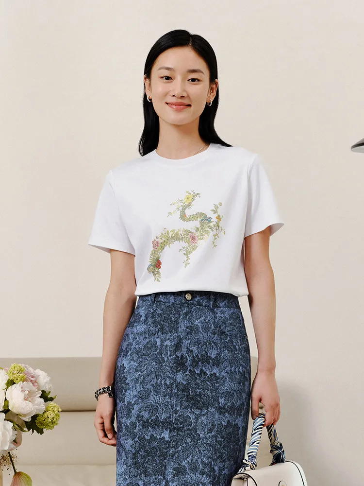 YAYING Cotton Print T-Shirt