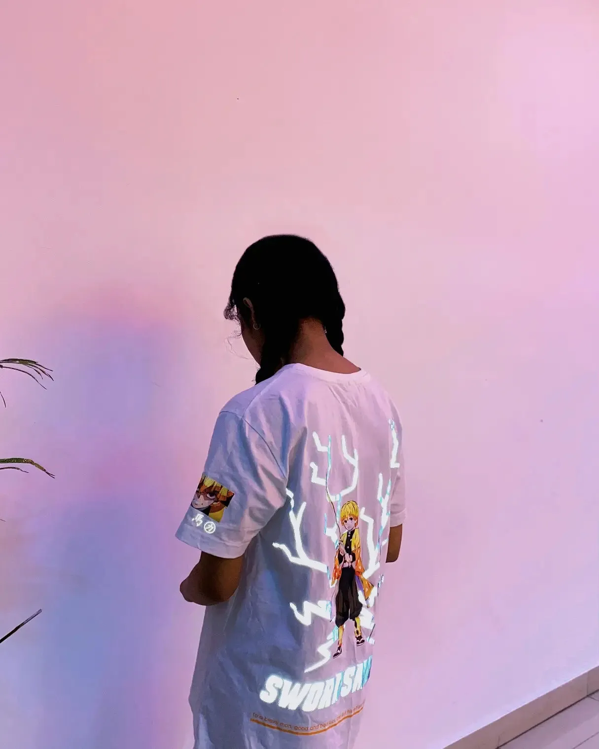 Zenitsu Reflective White Tee